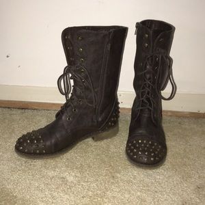 Gold Studded Combat Boots Sz 7